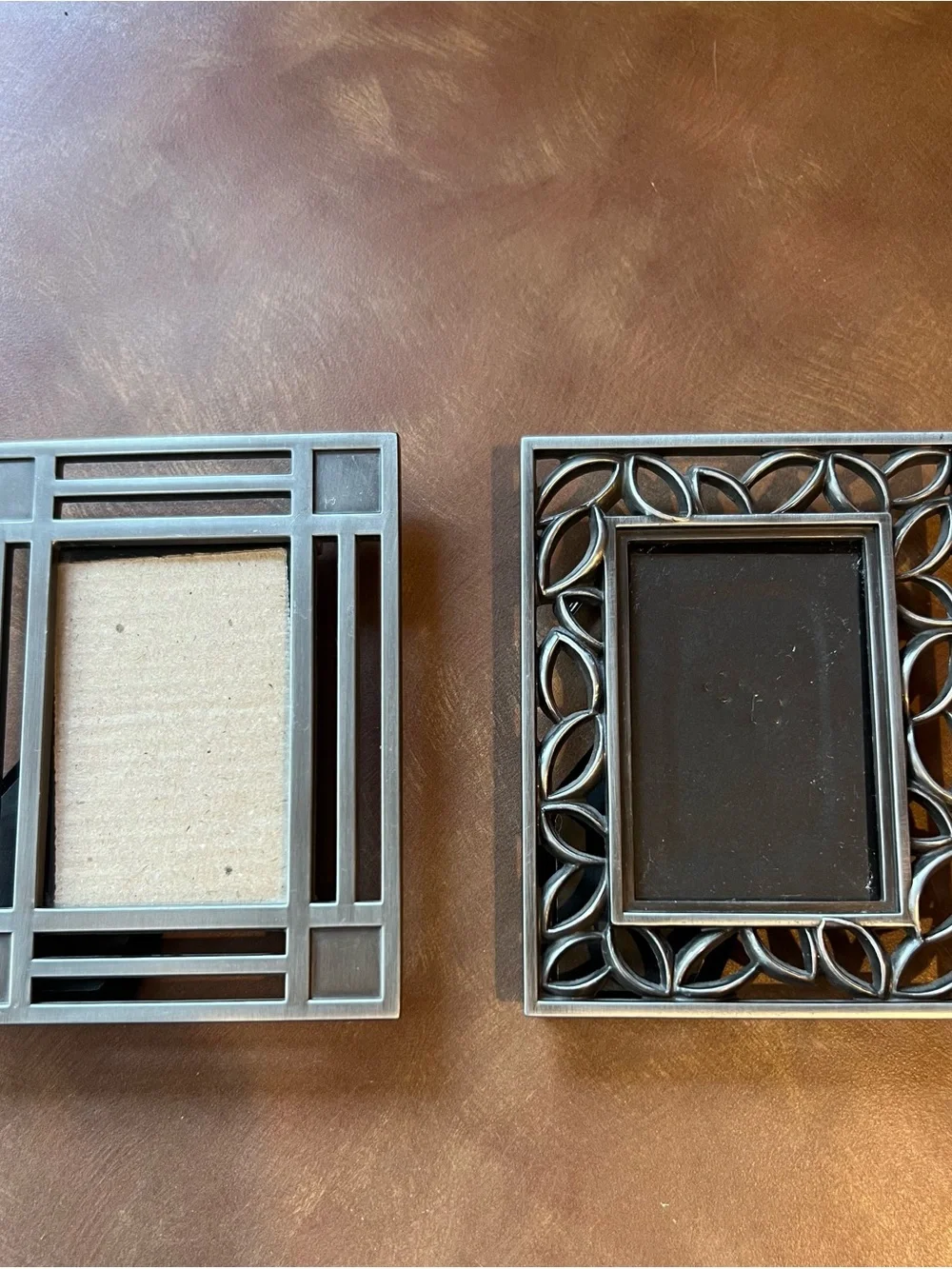 Art Deco Small Pewter Picture Frames - Set of 2 , Good condition